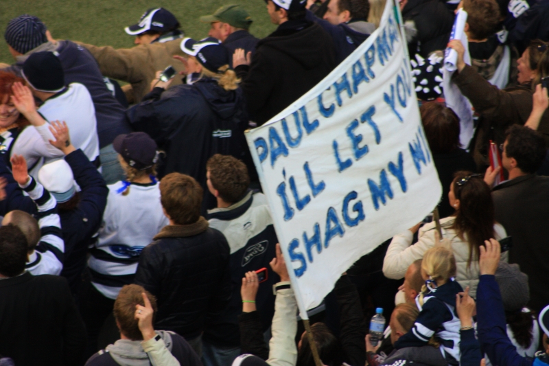 ONE GEELONG FAN WANTS TO GO THE WHOLE NINE YARDS TO SHOW HIS APPRECIATE TO PAUL CHAPMAN