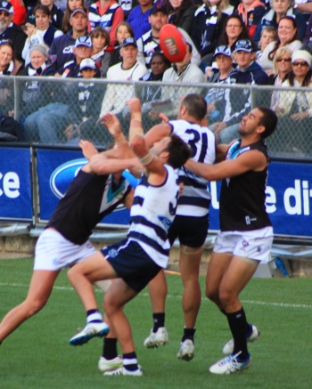 JIMMY BARTEL ONLY JUST MANAGED TO JUGGLE THIS GRAB, BUT FOOLED EVERYONE WHEN HE PLAYED ON FOR A GOAL