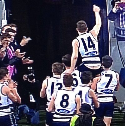 JOEL SELWOOD CHAIRED OFF AFTER 200 GAMES