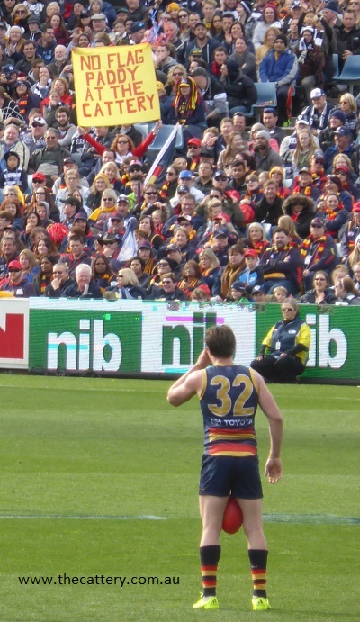 PATRICK DANGERFIELD IN ROUND 23, 2015, ALREADY COPPING ABUSE FROM THE CROWS FANS