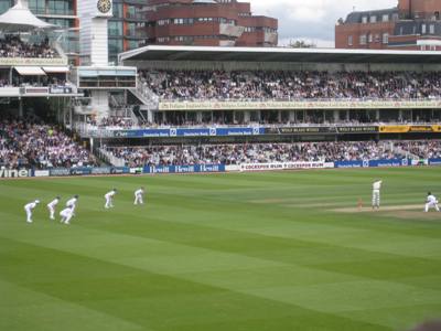 PRESSURE RIGHT ON THE AUSTRALIANS, FOUR SLIPS AND A GULLY EMPLOYED