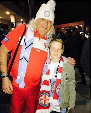 IT WAS A DOUBLY BAD NIGHT FOR COLLINGWOOD CHEER SQUAD TSAR JOFFA; THE MELBOURNE VICTORY HUMPING THE MELBOURNE HEART/CITY AT ETIHAD STADIUM