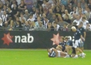 JOSH HUNT'S SEASON MAY BE OVER AFTER HIS LEFT KNEE BUCKLED DURING THE OPENING TERM
